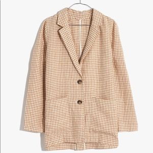 XS Madewell Blazer in Gingham Check. NWT!